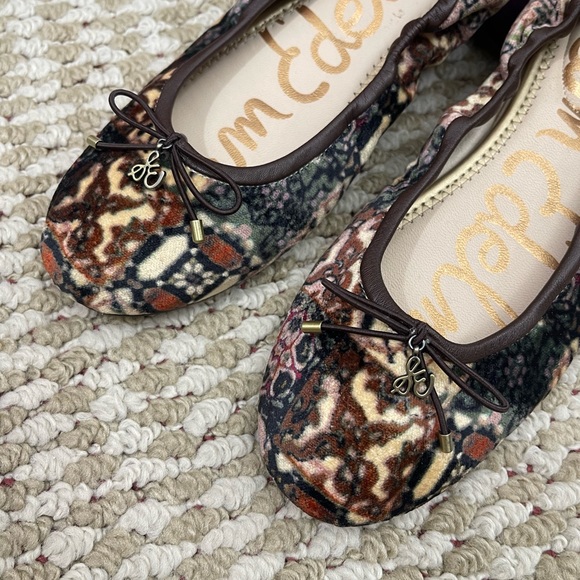 SAM EDELMAN Felicia Ballet Flat in Ivory Velvet Multi Size 8.5 - Picture 11 of 11